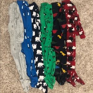 6 pair of Dip brand cotton footed pajamas